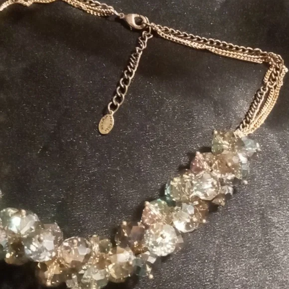 Ali Khan New York Gold and Silver layered Crystal collar Necklace. - Picture 3 of 3
